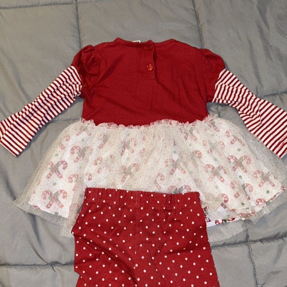 Girls Red Reindeer Tutu Matching Set - Holiday Outfit - Picture 4 of 6
